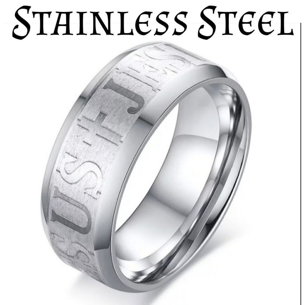 Faith Jesus Cross Stainless Steel Ring sz 10 NEW!